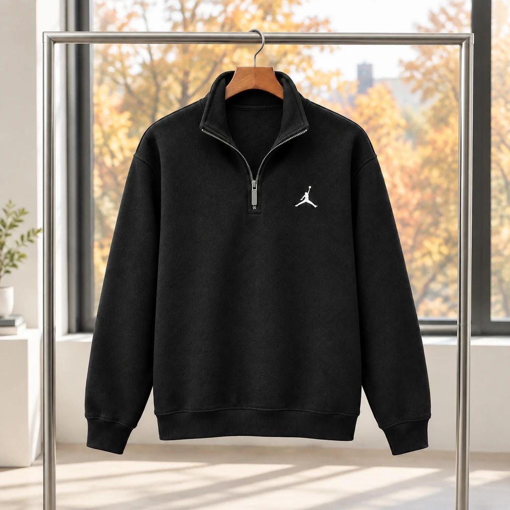 دورس نیم زیپ مردانه مدل Jordan-مشکی